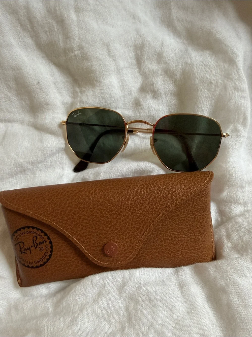 Ray-Ban Gold Frame Wire Sunglasses